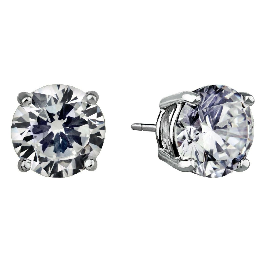 Brilliance Fine Jewelry Sterling Silver Simulated Diamond Round Stud Earrings 17$
